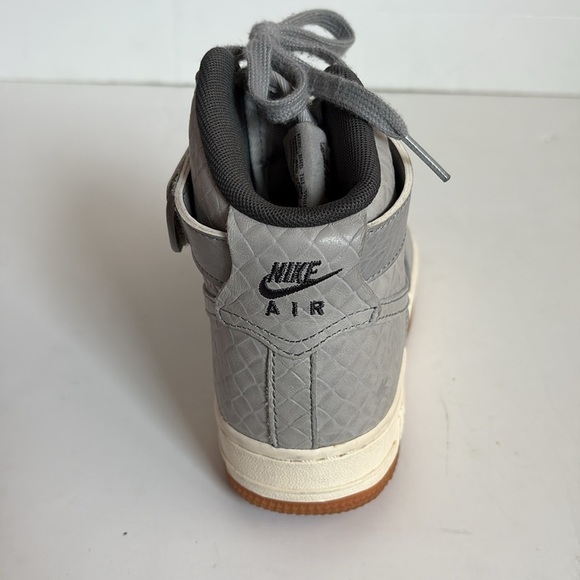 Nike AF1 Hi Premium croc embossed gray high top sneaker lace up velcro ankle - Picture 15 of 16
